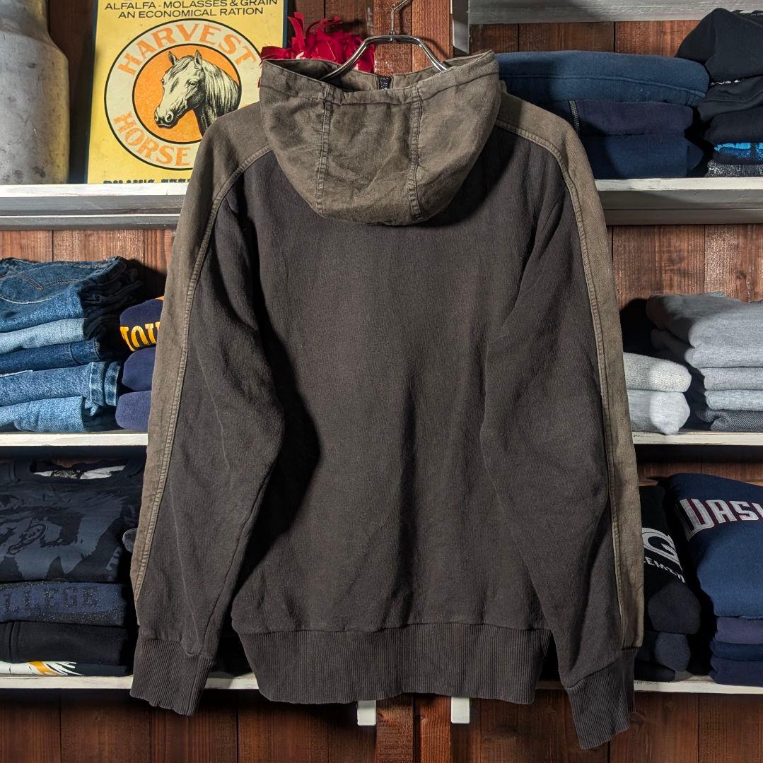 00s　DIESEL　ミリタリー　ハーフジップ　パーカー　切り替え　ブラウン