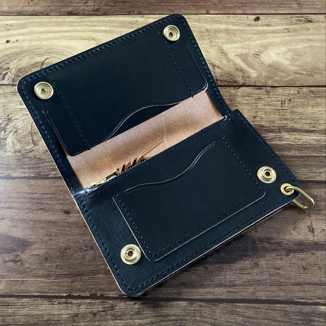 【お札を折らずに収納】姫路レザー トラッカーウォレット150（ミドル）2.5層