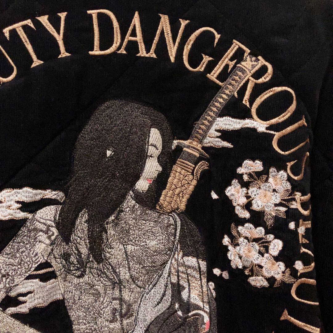 新品・タグ付き＊抜刀娘 結愛キルトMA-1コーデュロイジャケットブルゾンLサイズ