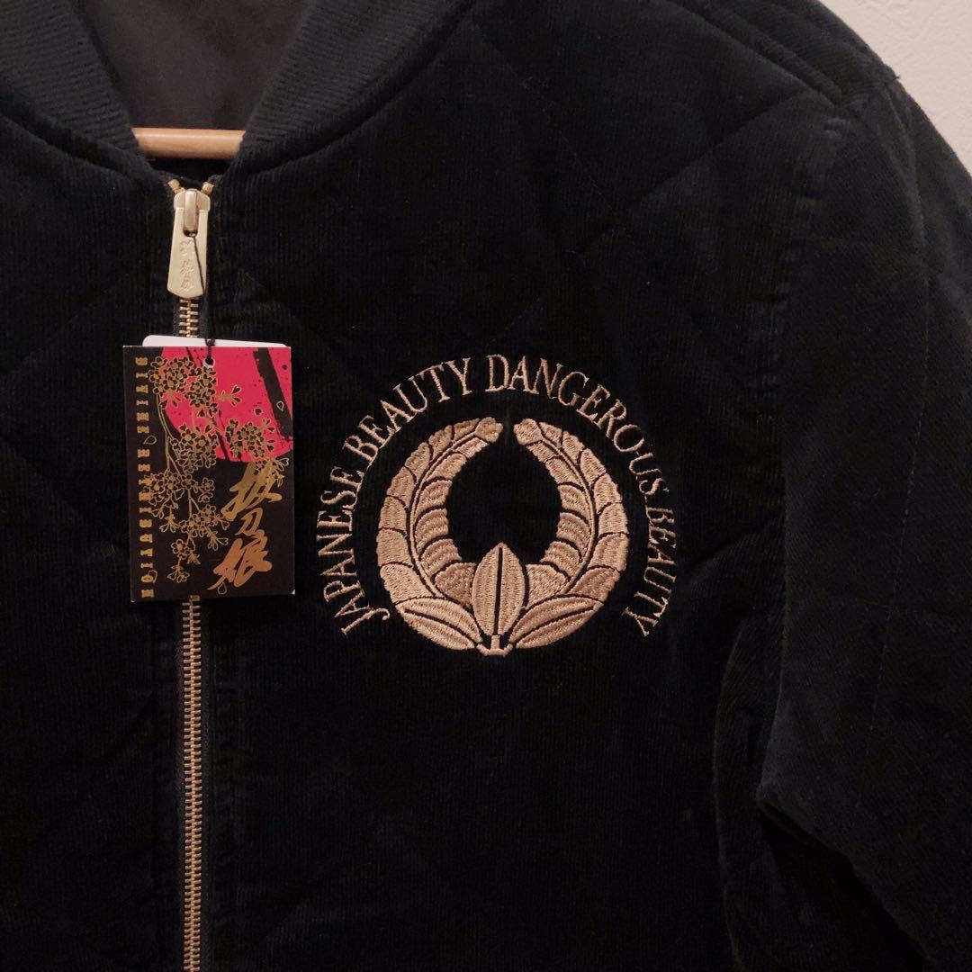 新品・タグ付き＊抜刀娘 結愛キルトMA-1コーデュロイジャケットブルゾンLサイズ