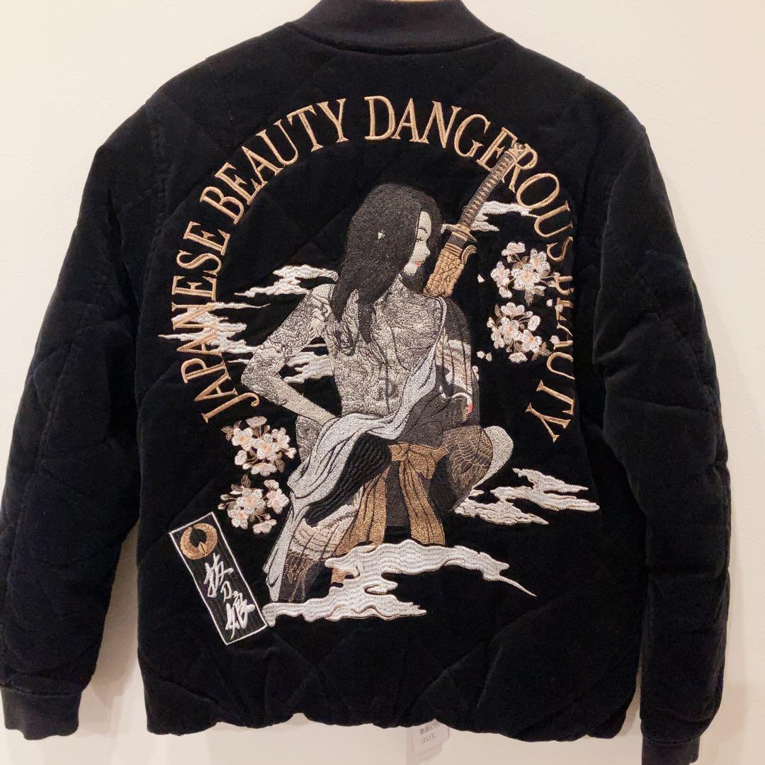 新品・タグ付き＊抜刀娘 結愛キルトMA-1コーデュロイジャケットブルゾンLサイズ