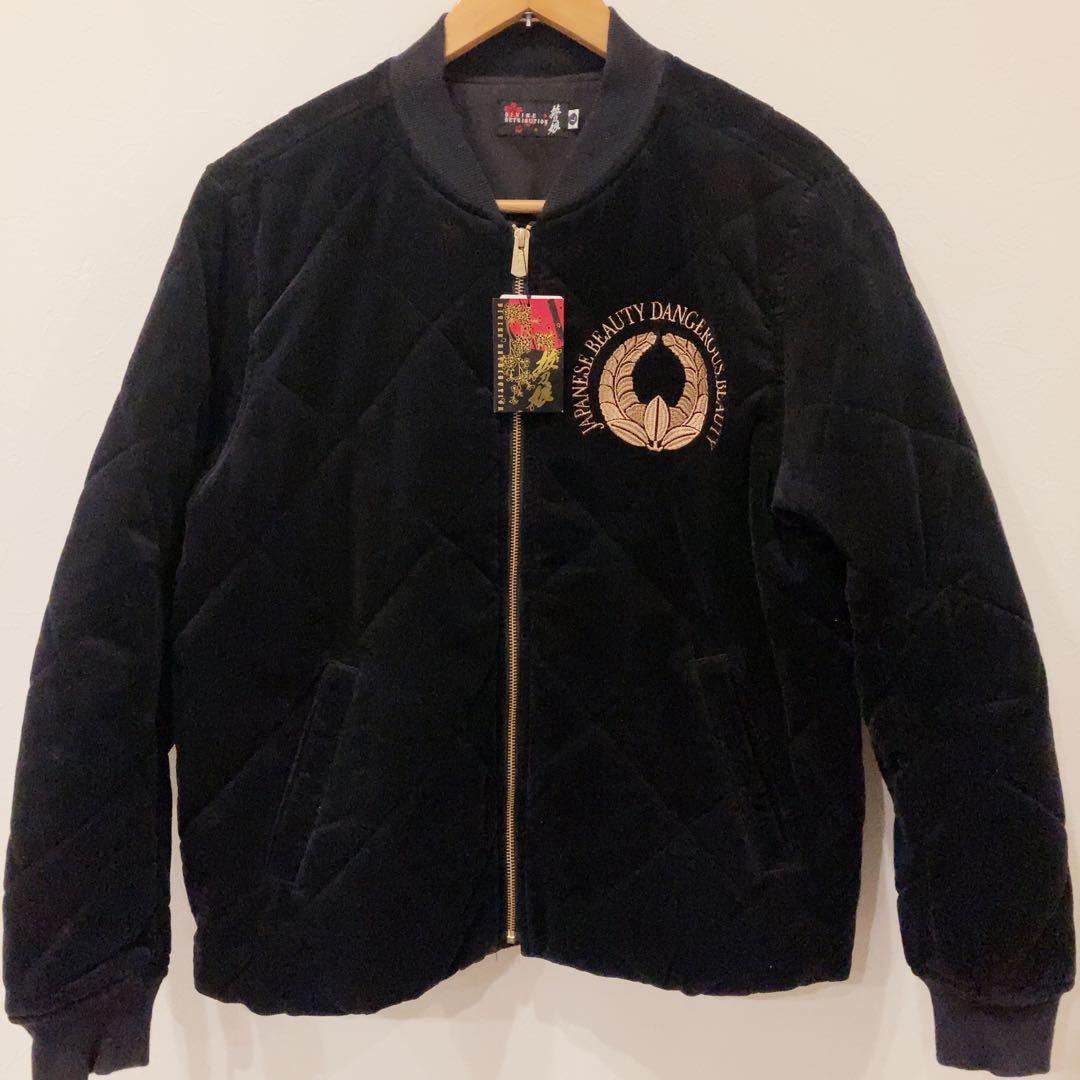 新品・タグ付き＊抜刀娘 結愛キルトMA-1コーデュロイジャケットブルゾンLサイズ