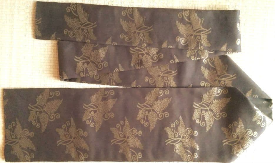 【売約済】『 絽名古屋帯 松唐草 セピア色』『訳アリ！名古屋帯 花文様 水色』