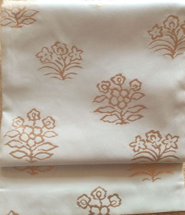 【売約済】『 絽名古屋帯 松唐草 セピア色』『訳アリ！名古屋帯 花文様 水色』