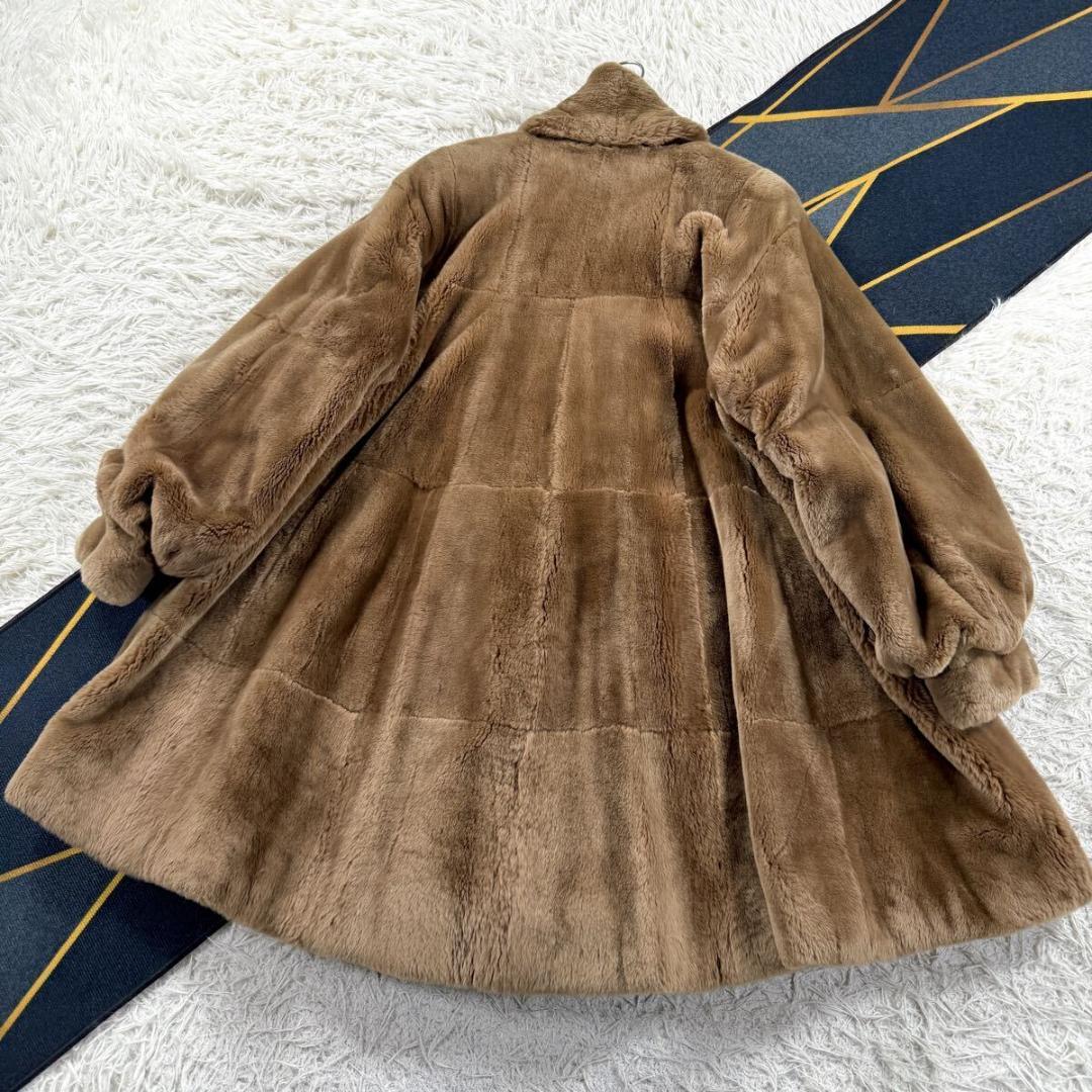 裾周り266㎝ FOXEY ヌートリア コート Aライン XL相当 なめし柔らか