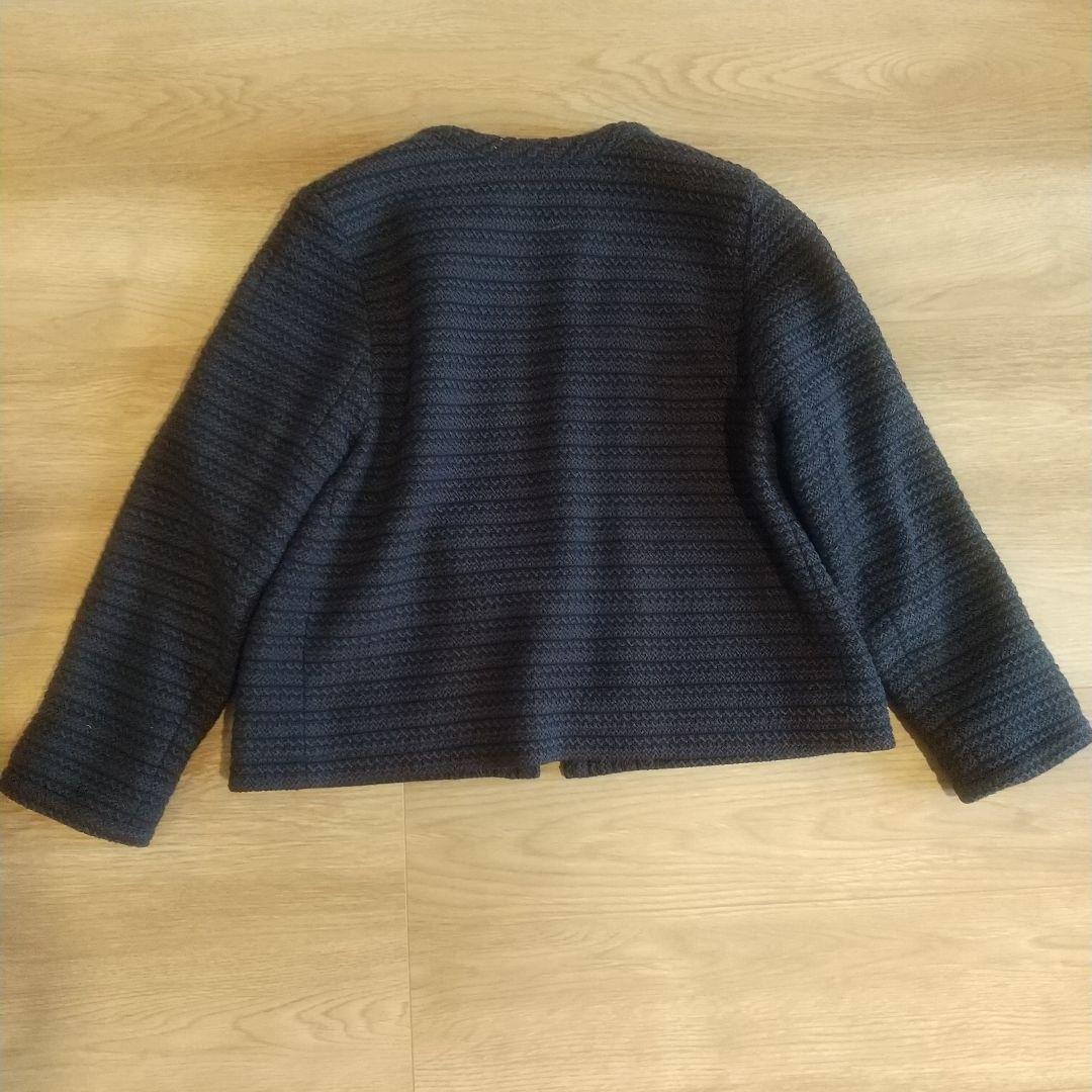 極美品★Ballsey ギマラッセル ノーカラージャケット ネイビー 36