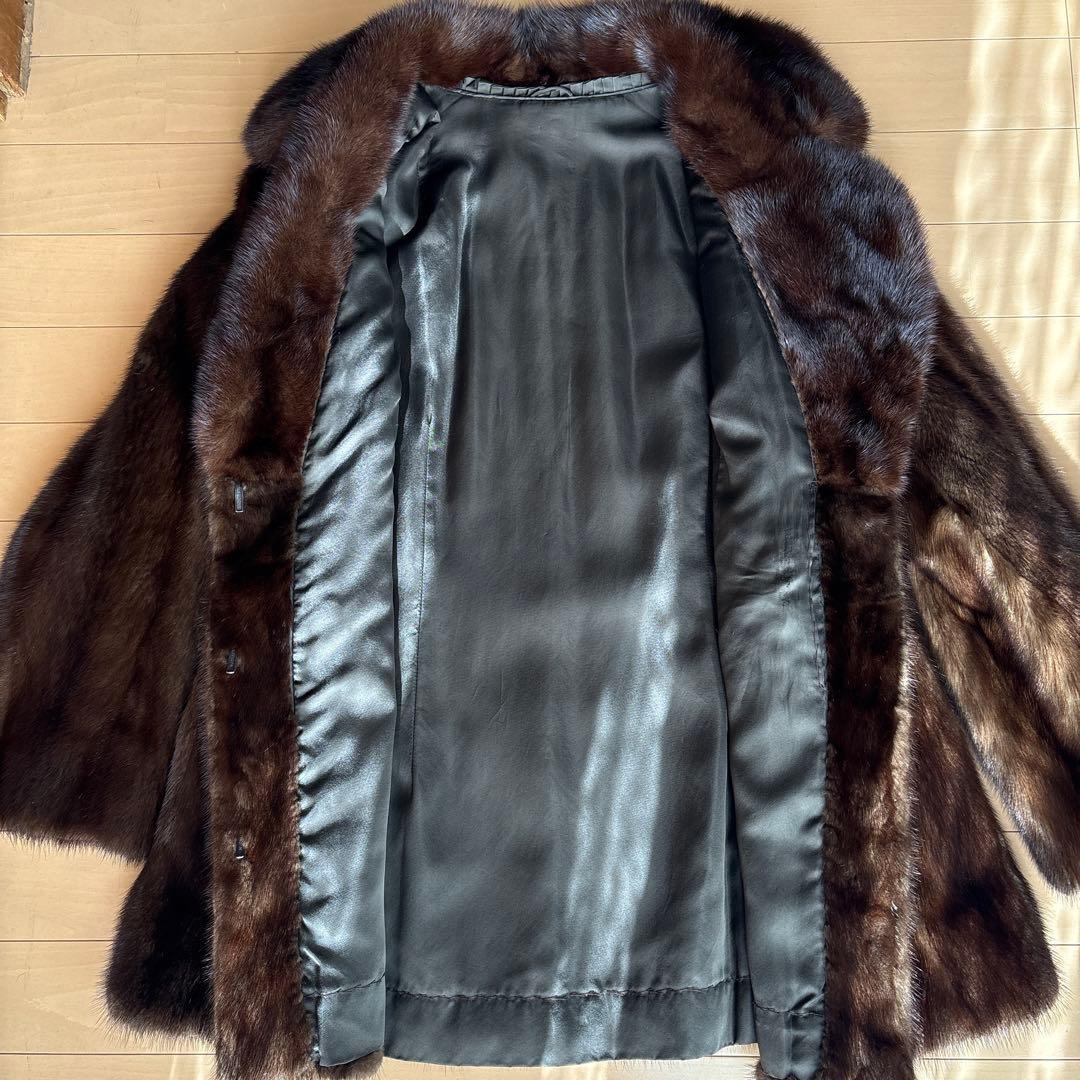 高級 ミンク リアルファーコート 13号 本毛皮