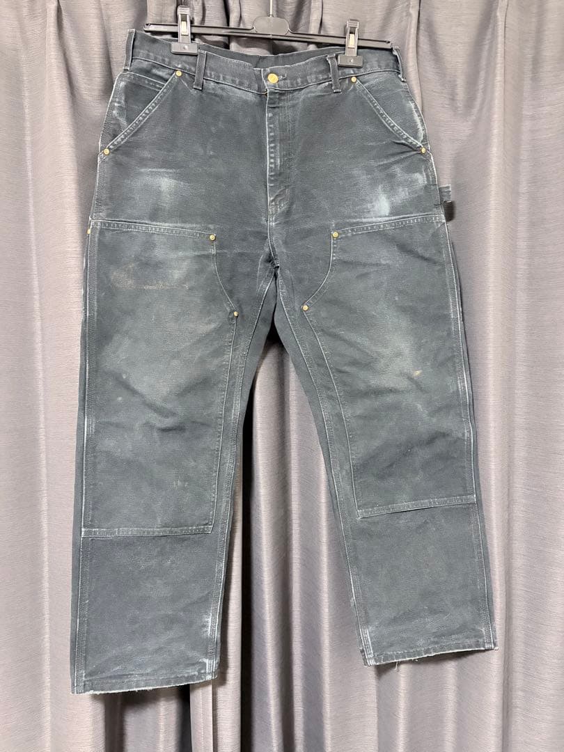 Carhartt USA製 ダブルニー ブラック ワークパンツB01表記　00s