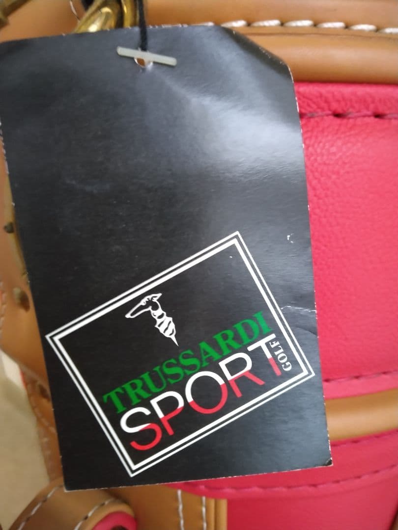 未使用　 トラサルディ ゴルフキャディーバッグ　レッド系　タグ付き