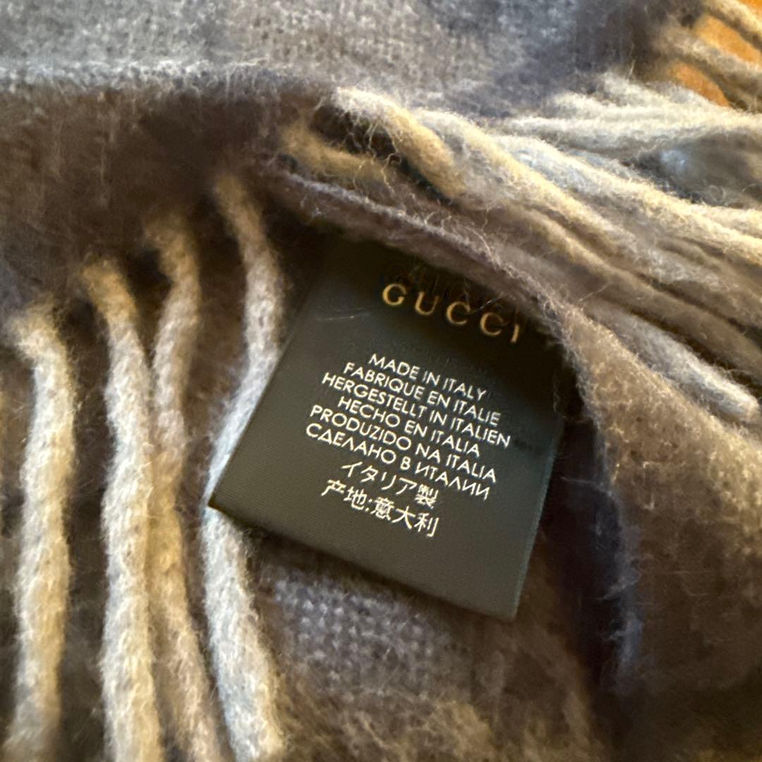 GUCCI マフラー 男女兼用 GG柄 ウェビングライン 羊毛 ウール100％