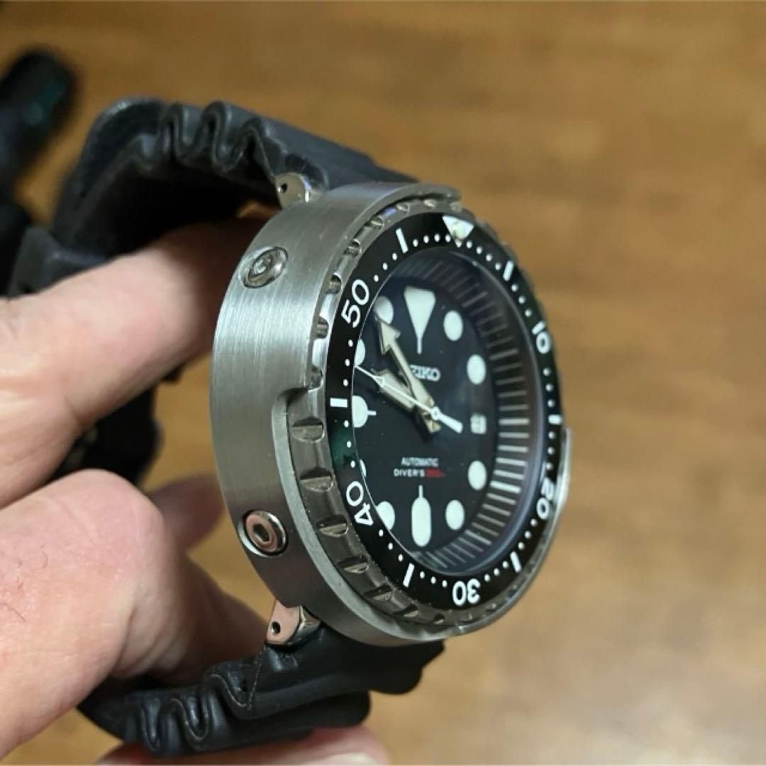 7s26-0020ベースカスタムミニツナ缶自動巻4r36美品完動品SKX007