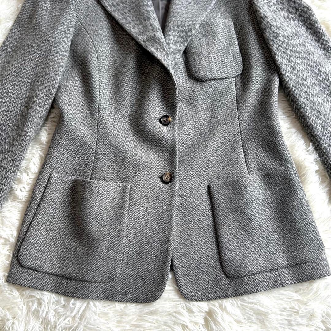 美品 CELINE テーラードジャケット 38 ヘリンボーン ツイード