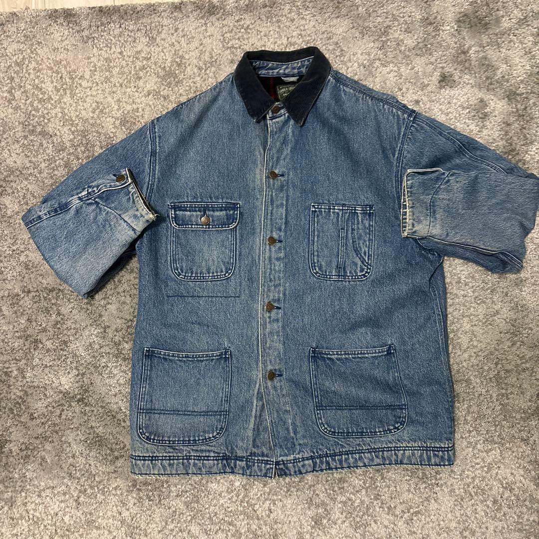 POLO COUNTRY ポロカントリー デニムカバーオール M 襟コーデュロイ