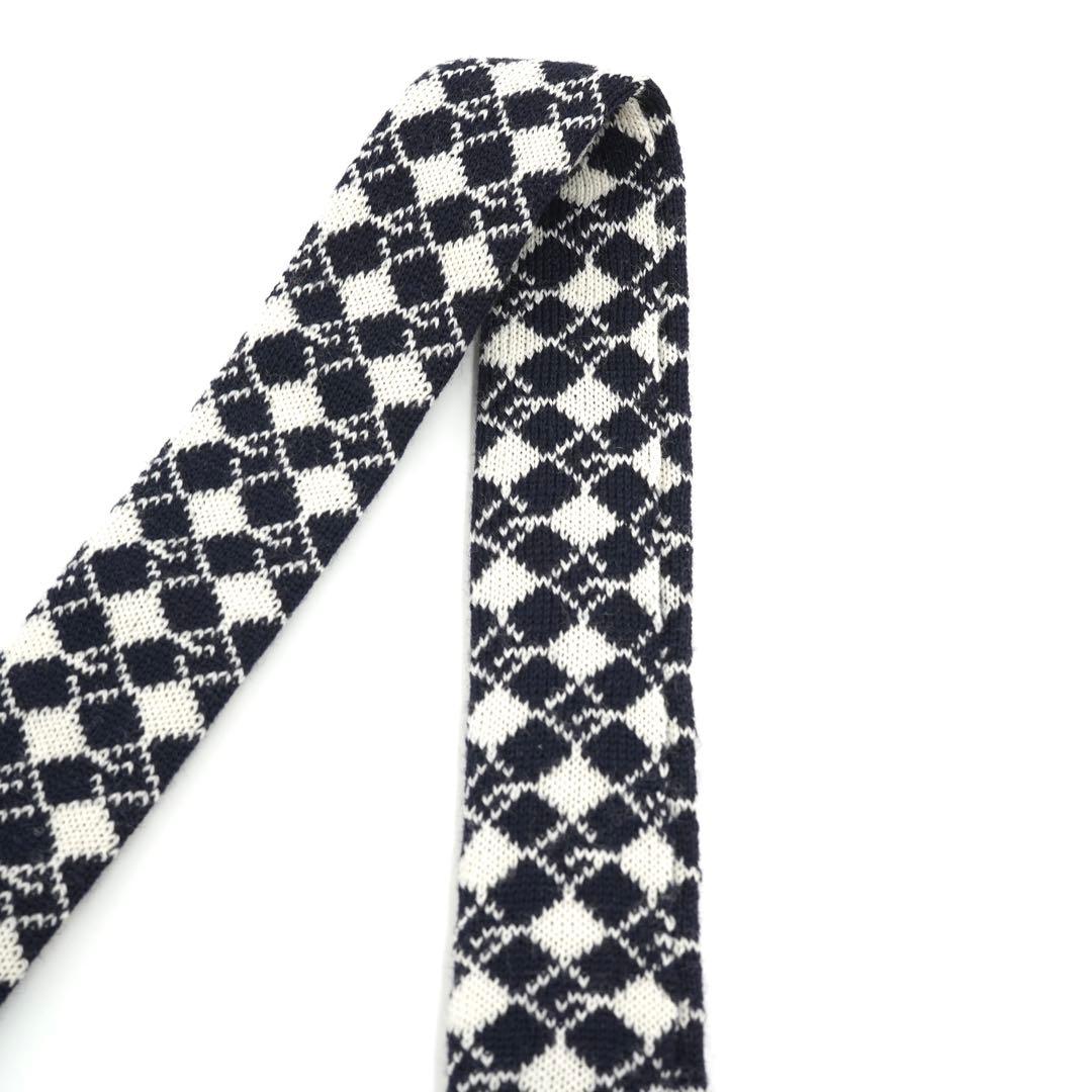 ✨新品未使用品✨　GUCCI ナロータイ　ネクタイ　GG 格子柄　ニット　ウール