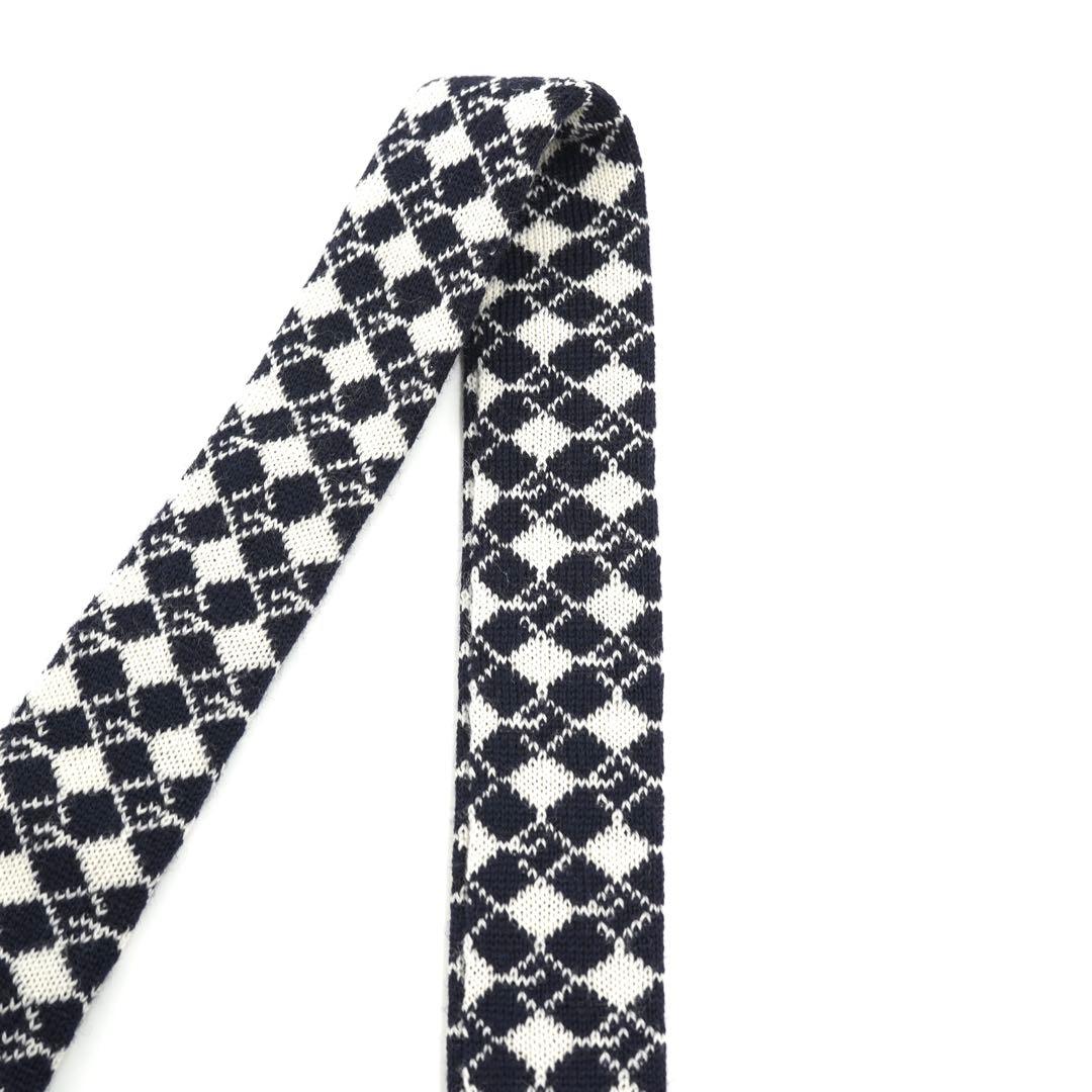 ✨新品未使用品✨　GUCCI ナロータイ　ネクタイ　GG 格子柄　ニット　ウール