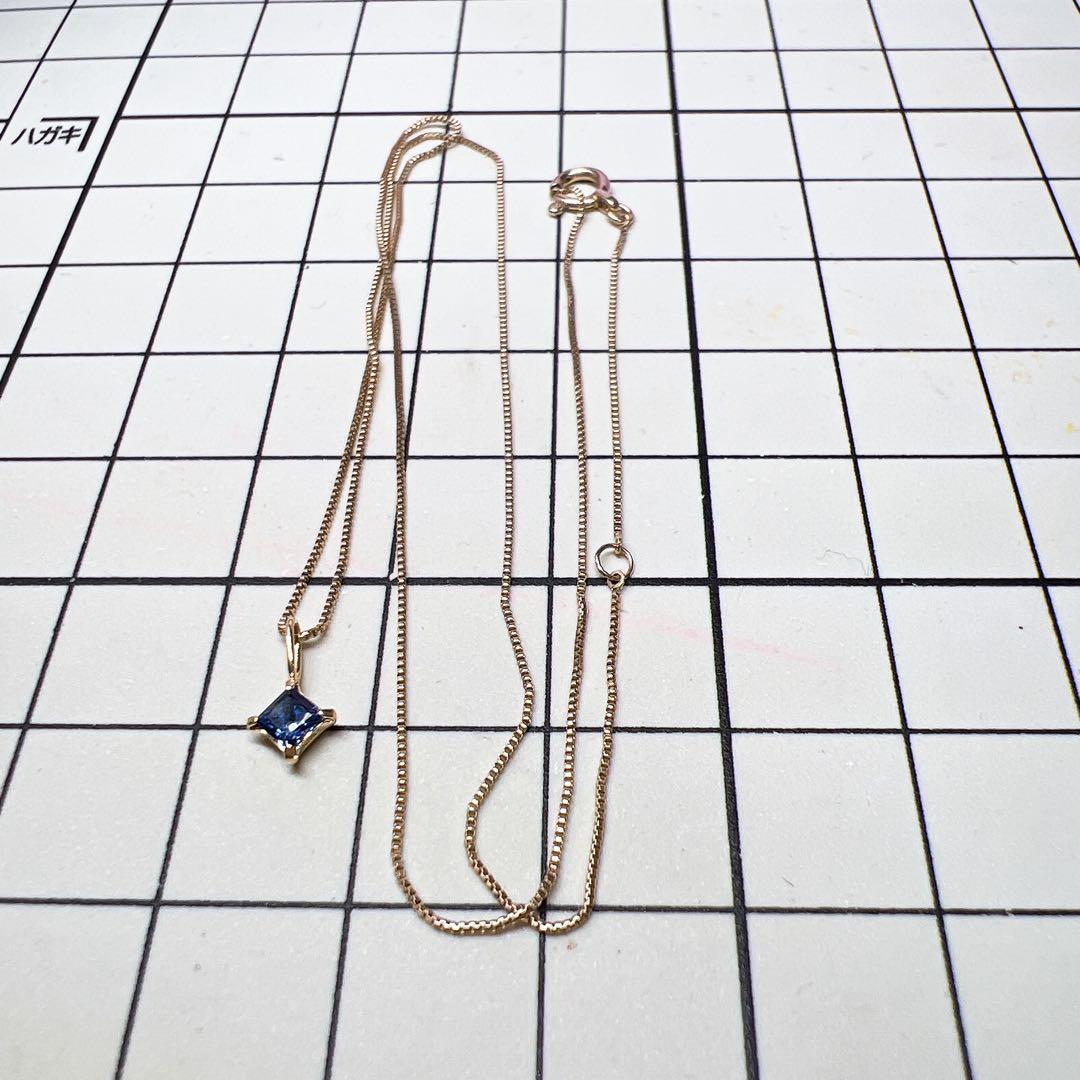 (エル)~サファイア10Kチェーンネックレス38cm