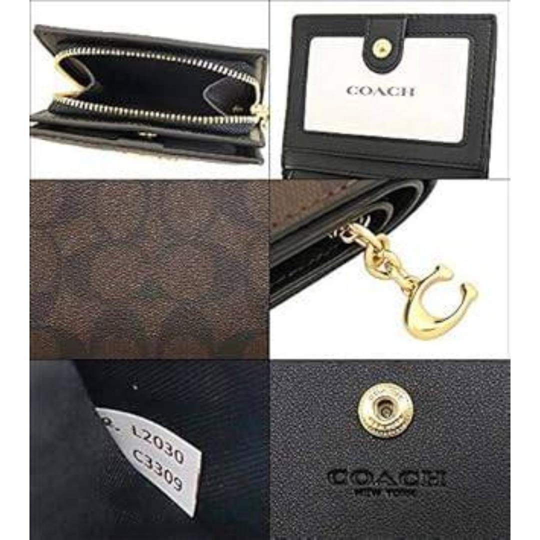 コーチ 財布 二つ折り財布 C3309 ブラウン×ブラック