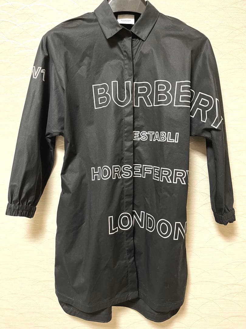 BURBERRY バーバリー ホースフェリー シャツ ワンピース ブラック 8Y