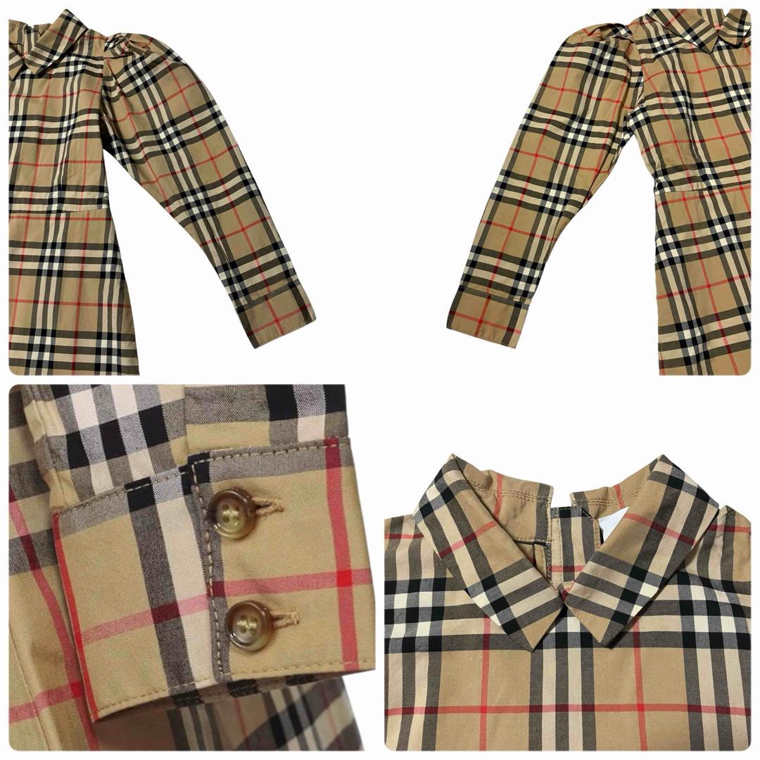 バーバリー　ドレスシャツワンピース　ヴィンテージチェック　パフスリーブ　128