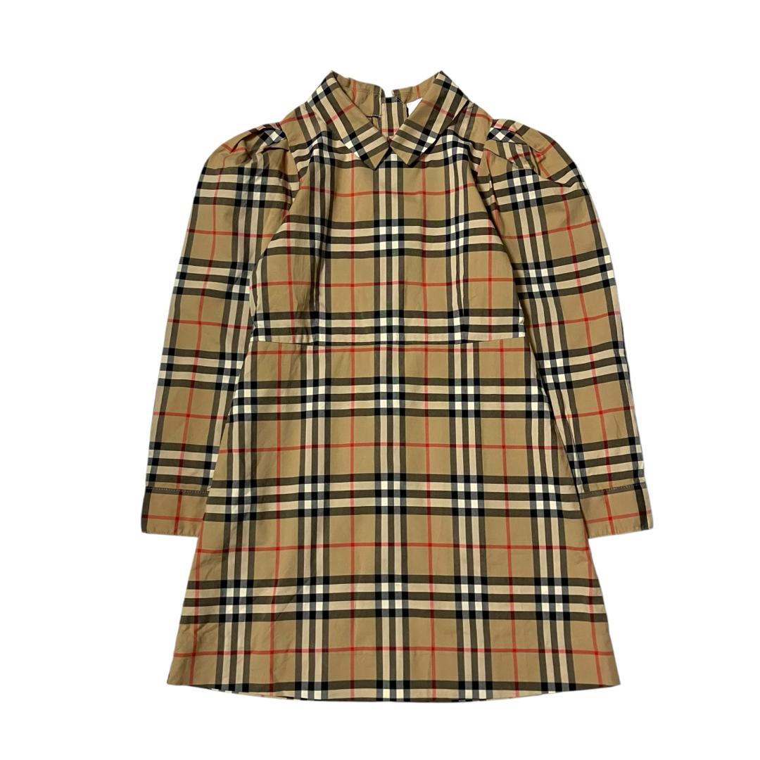 バーバリー　ドレスシャツワンピース　ヴィンテージチェック　パフスリーブ　128