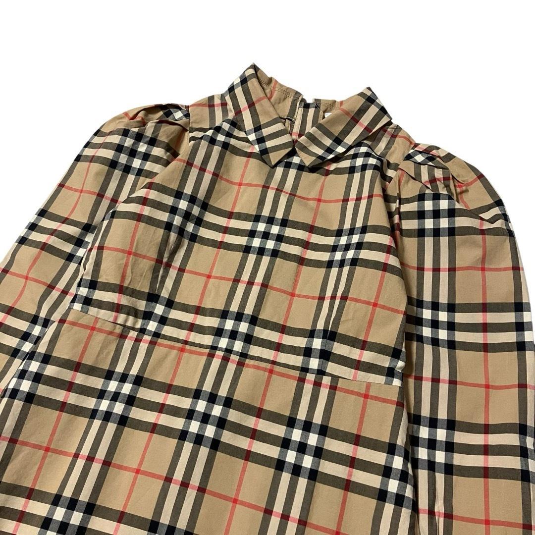 バーバリー　ドレスシャツワンピース　ヴィンテージチェック　パフスリーブ　128