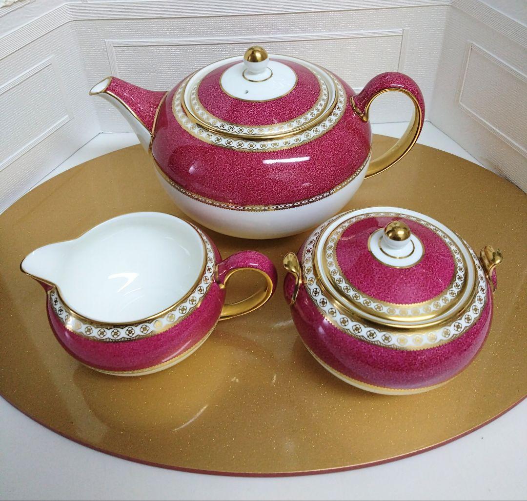 ウェッジウッド　ユーランダーパウダールビー　未使用　3点セット　希少　黒壺セピア