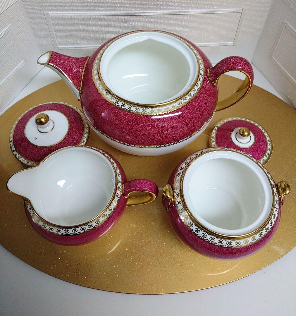 ウェッジウッド　ユーランダーパウダールビー　未使用　3点セット　希少　黒壺セピア