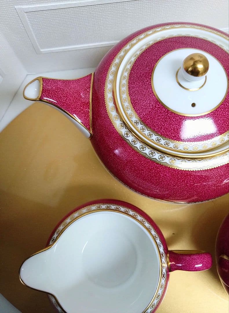 ウェッジウッド　ユーランダーパウダールビー　未使用　3点セット　希少　黒壺セピア