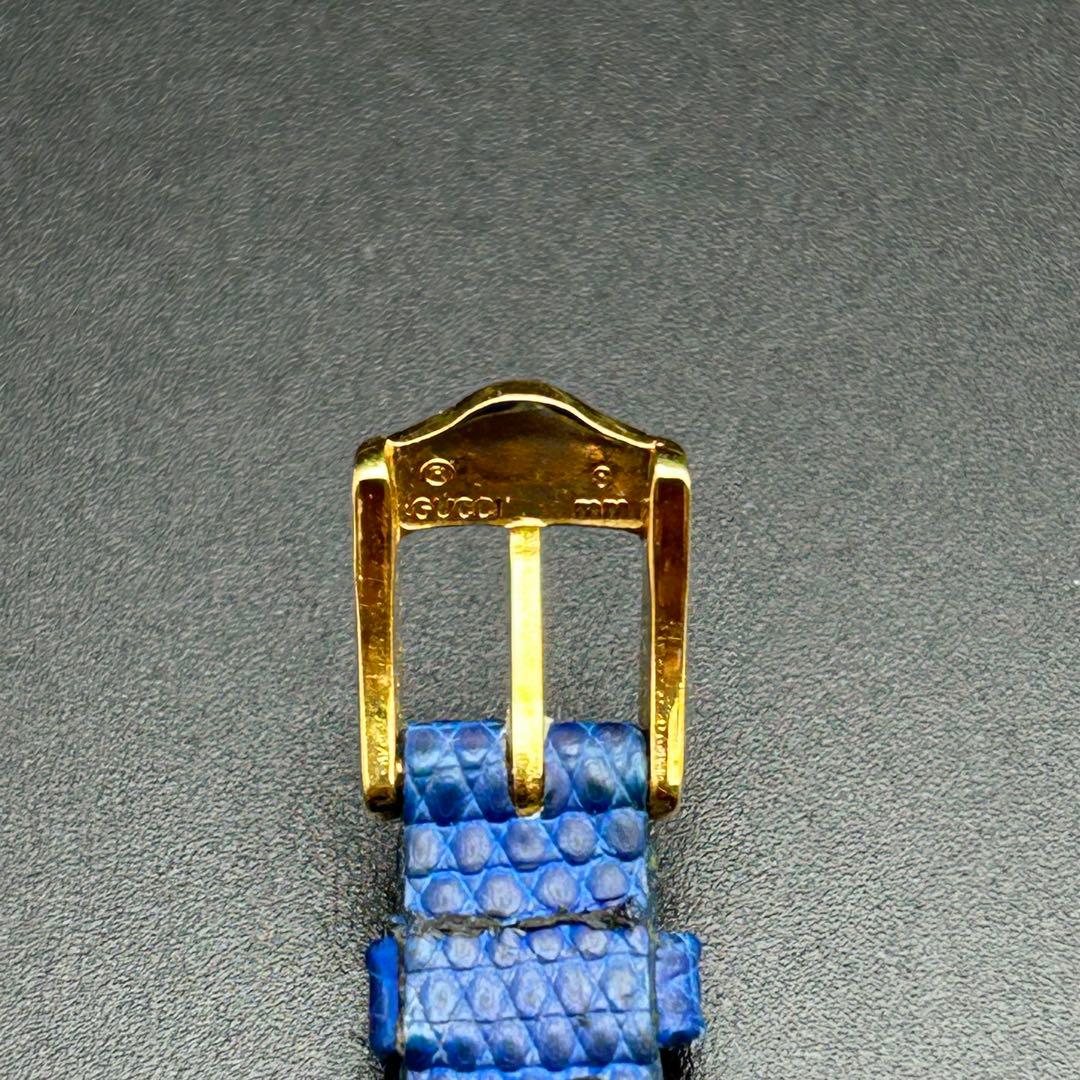 美品 GUCCI シェリーライン 青ベゼル クォーツ 電池交換済 腕時計 箱付