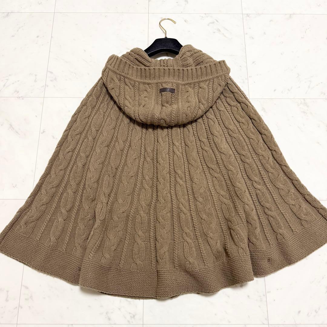 美品❤️BURBERRY BLUE LABEL ニットポンチョ　キャメル　M