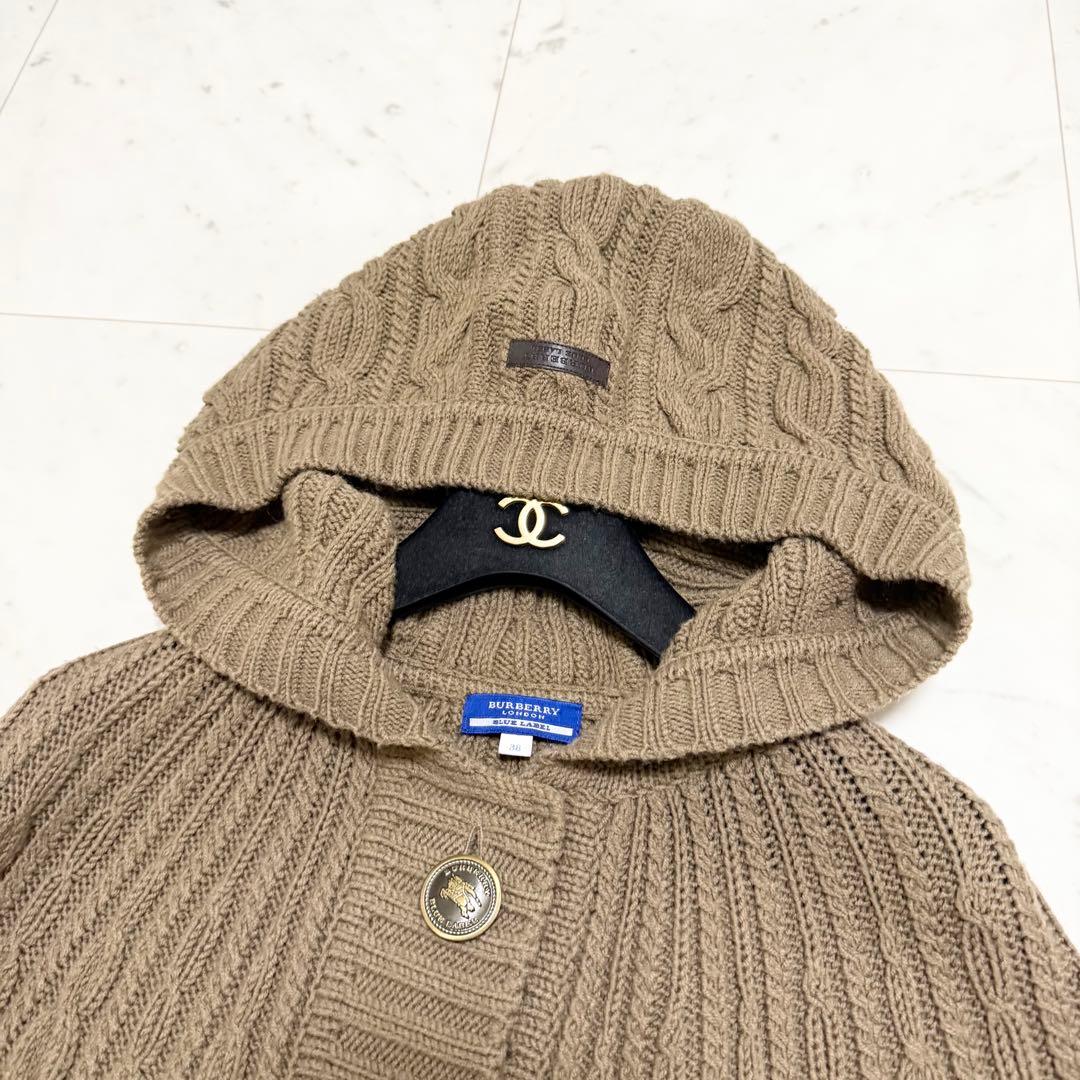 美品❤️BURBERRY BLUE LABEL ニットポンチョ　キャメル　M