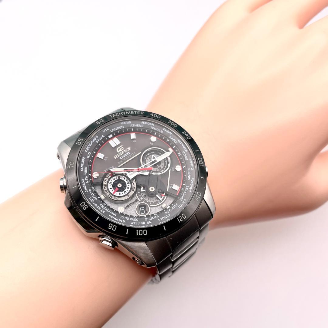 カシオ エディフィス EQW 電波ソーラー クロノグラフ メンズ時計 ステンレス