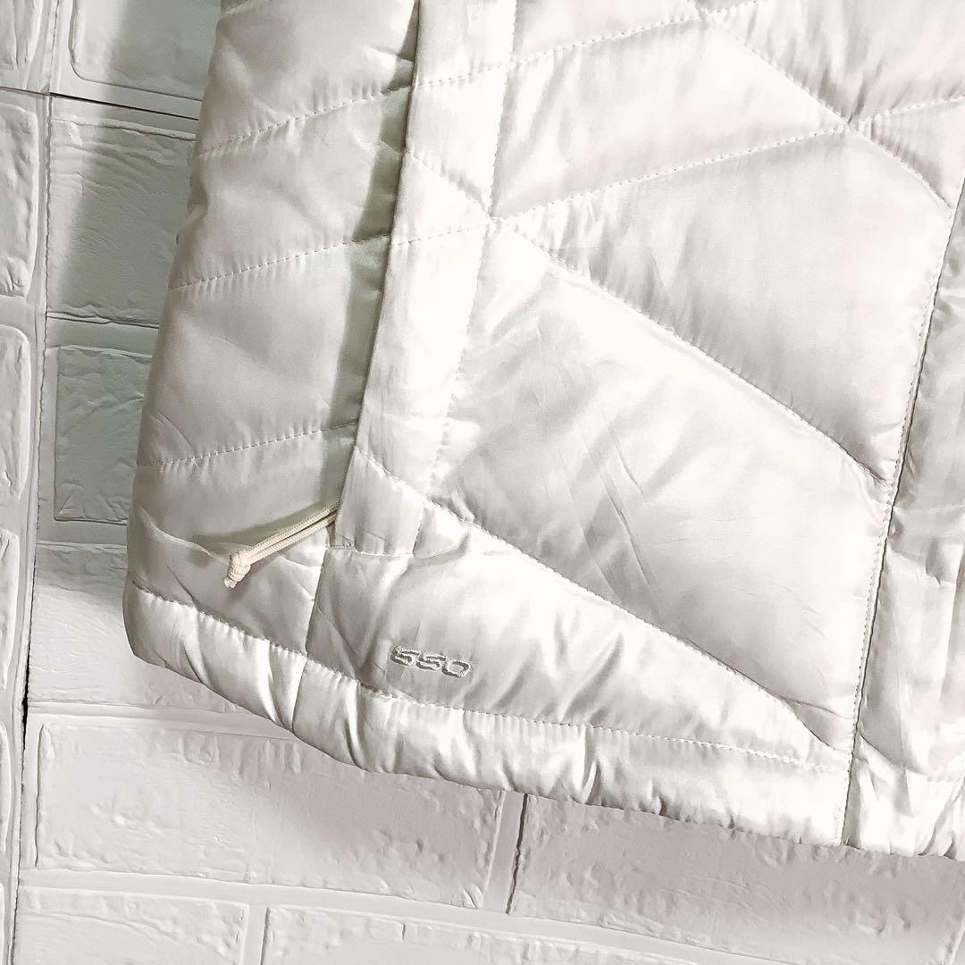 ○ノースフェイス ダウンベスト 550フィル 刺繍ロゴ ホワイト 白 L