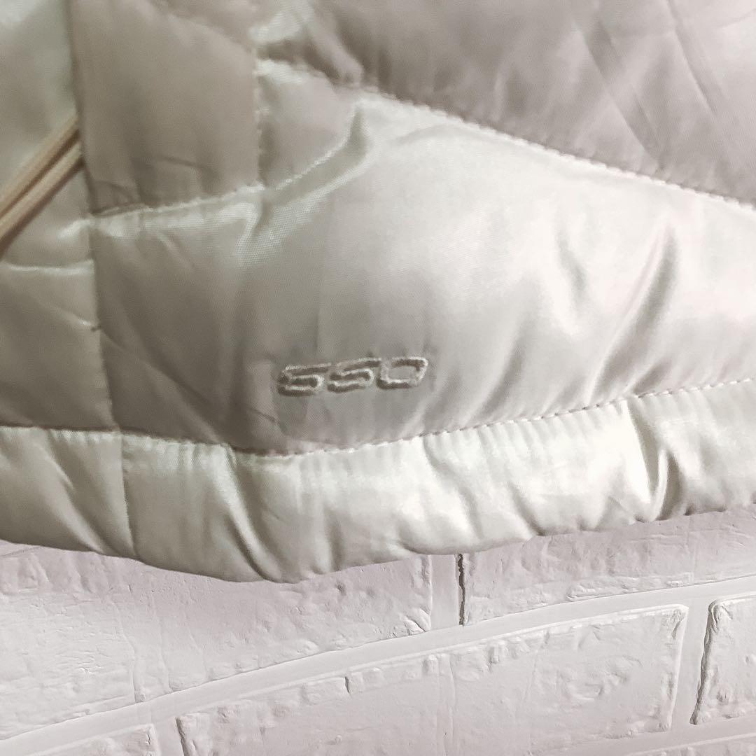 ○ノースフェイス ダウンベスト 550フィル 刺繍ロゴ ホワイト 白 L