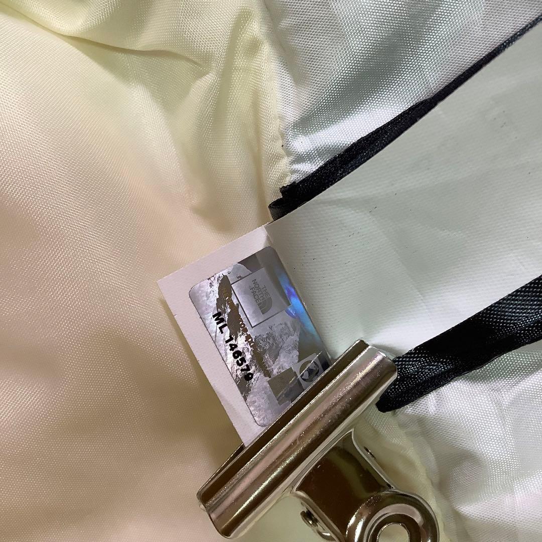 ○ノースフェイス ダウンベスト 550フィル 刺繍ロゴ ホワイト 白 L