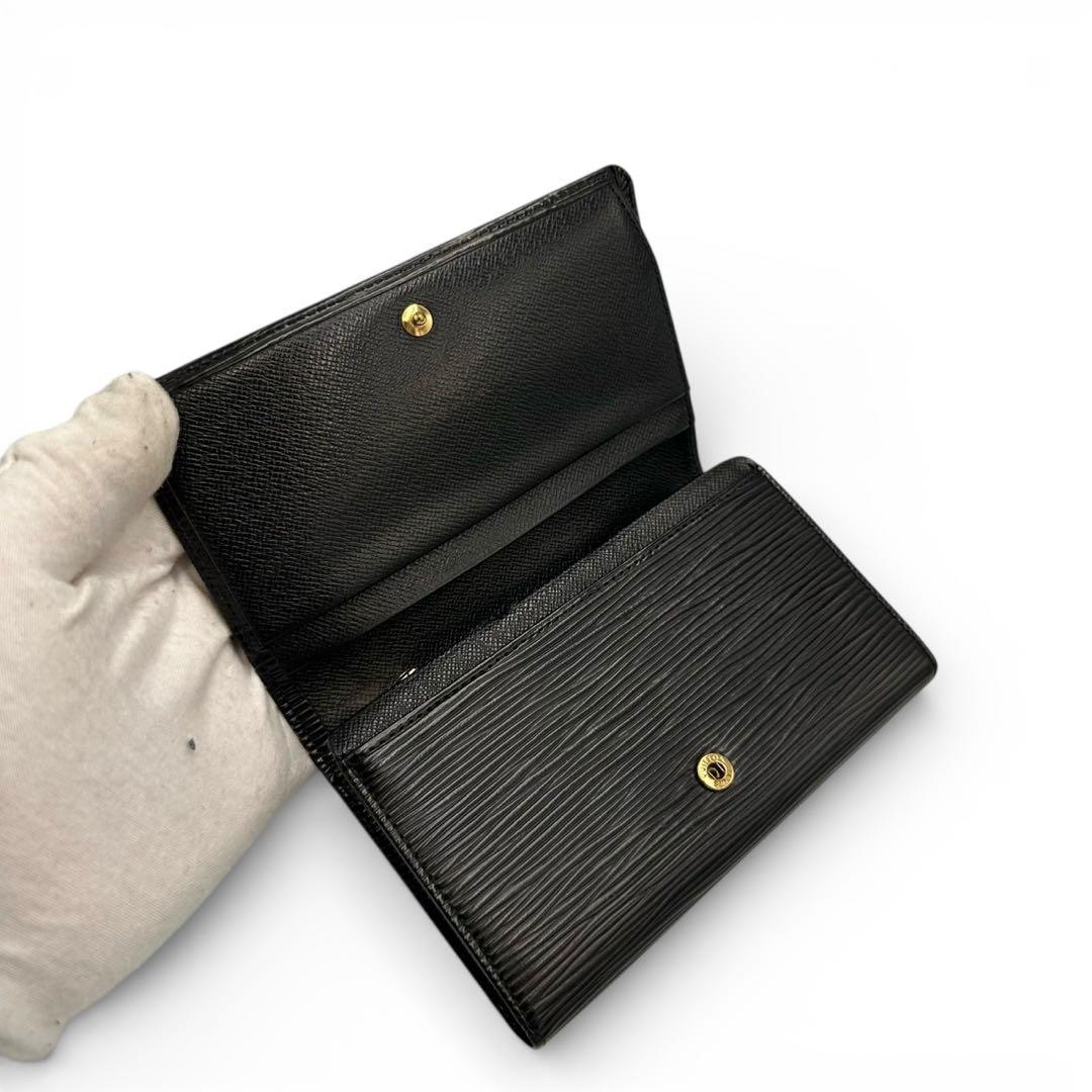 【極美品】ルイヴィトン エピ ブラック 黒 二つ折り財布 トレゾール コンパクト
