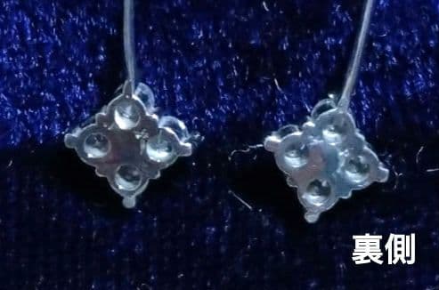 プラチナ ダイヤモンド 花形ピアス