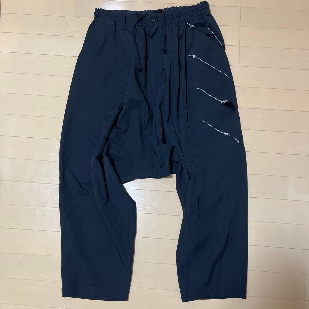 定価約9万美品　ヨウジヤマモトプールオム　ファスナーサルエルパンツ　袴　カラス