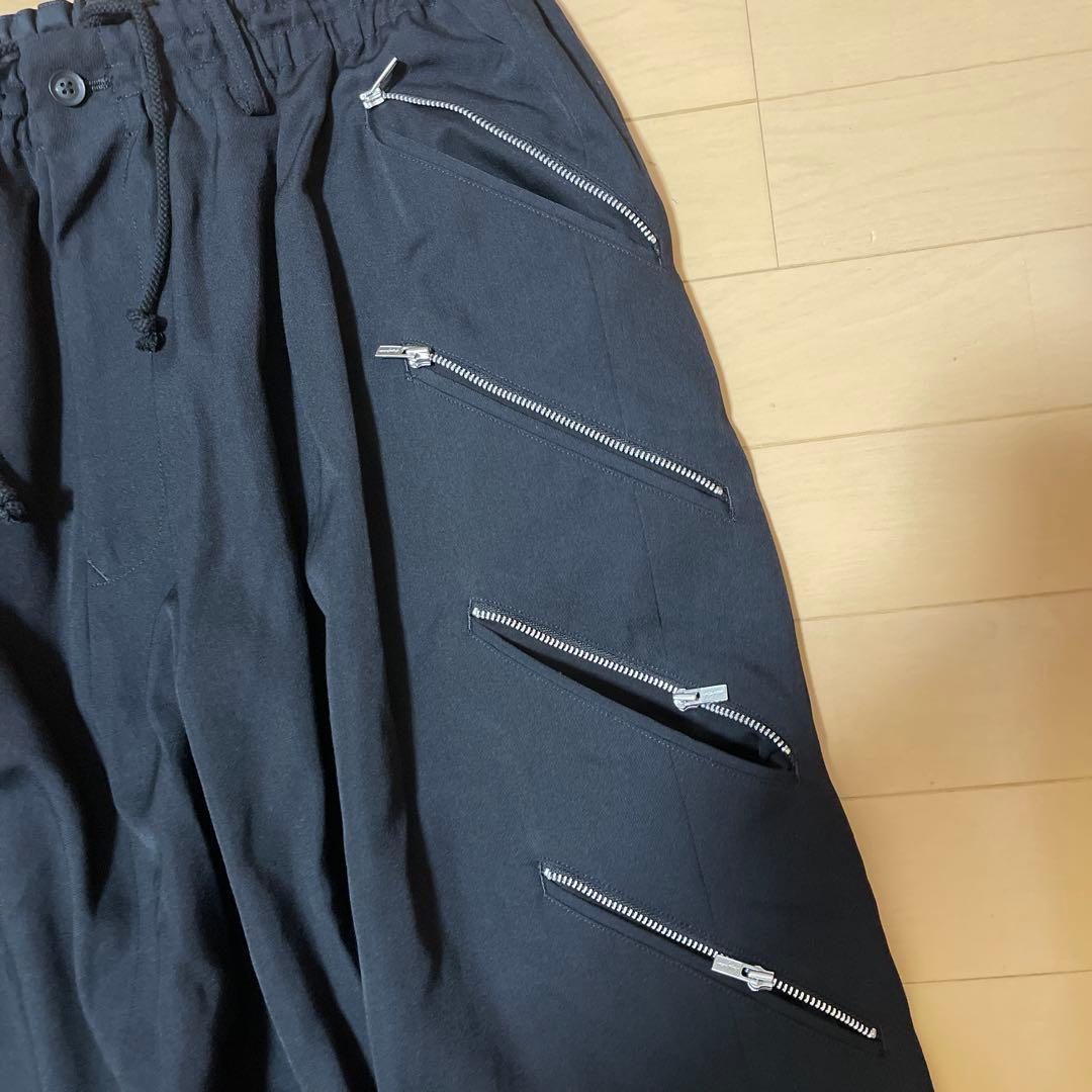 定価約9万美品　ヨウジヤマモトプールオム　ファスナーサルエルパンツ　袴　カラス
