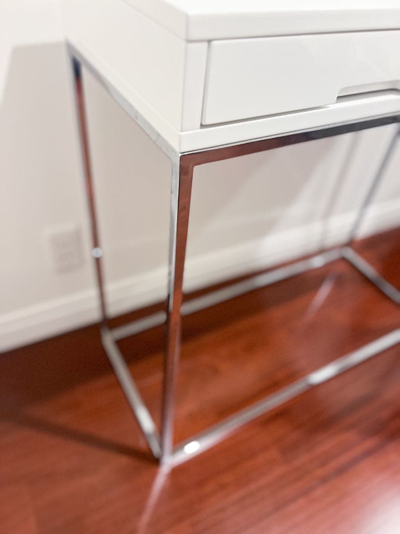 展示品 大塚家具 コンソールテーブル 白 机 80cm 高級家具