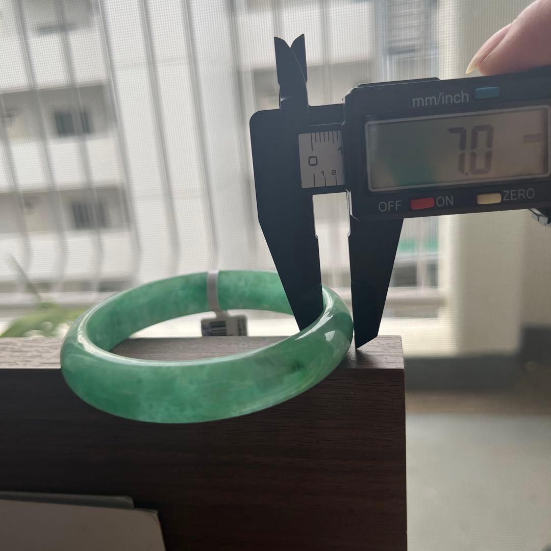 美品翡翠飘花バングル