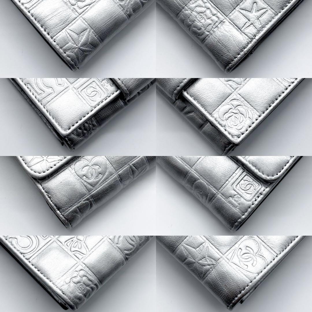 【美品✨】シャネル 財布 アイコンライン Wホック 二つ折 SV