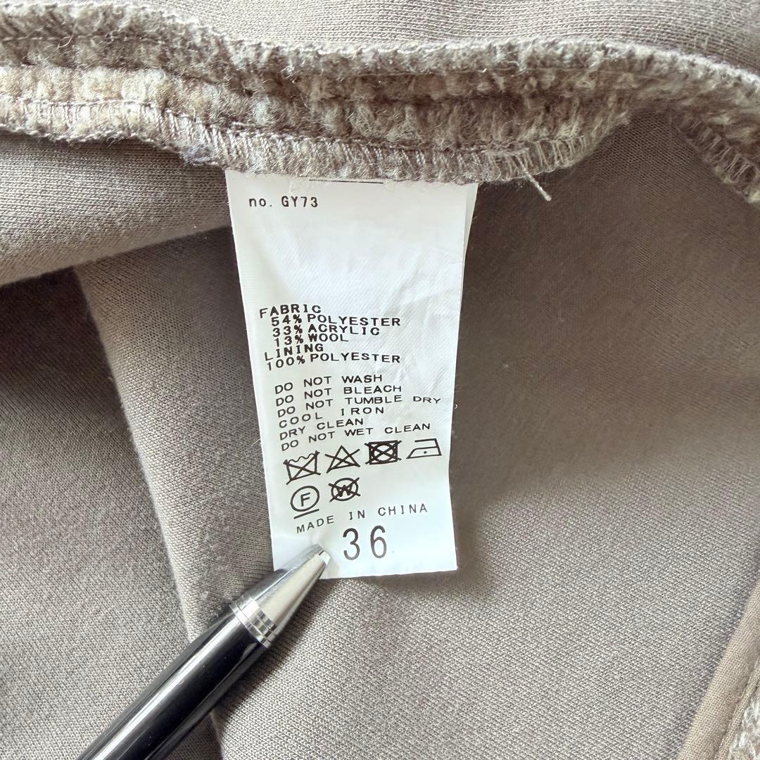 美品✨スピックアンドスパン　Wスライバーチェックハーフコート　ブラウン　36