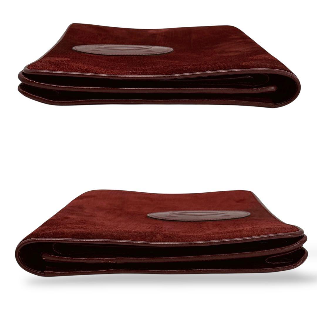 美品 カルティエ クラッチバッグ マストライン スエード 高級感 赤