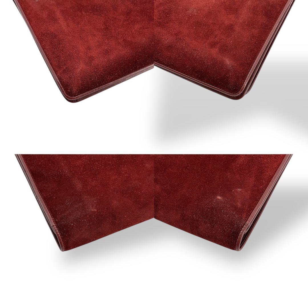 美品 カルティエ クラッチバッグ マストライン スエード 高級感 赤