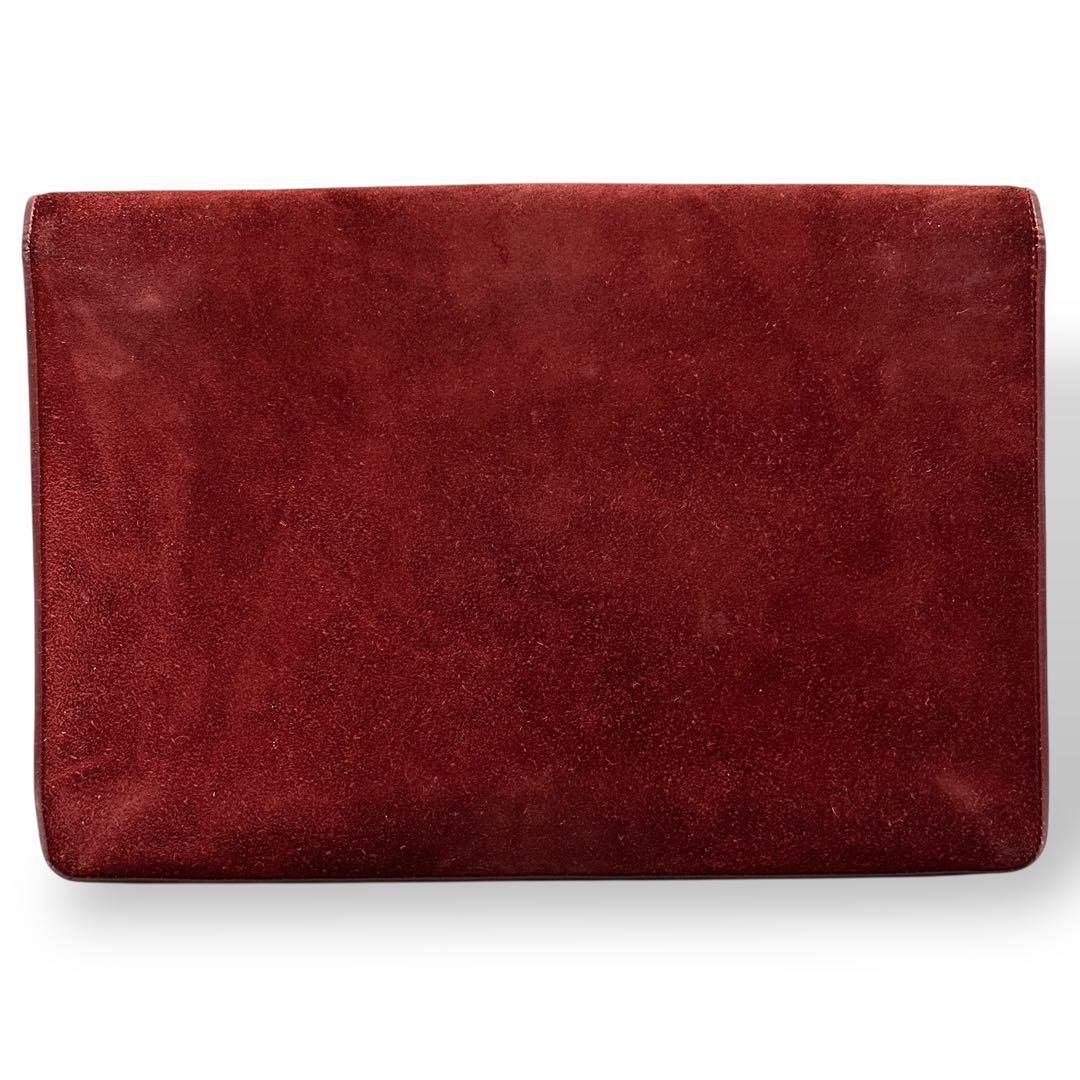 美品 カルティエ クラッチバッグ マストライン スエード 高級感 赤