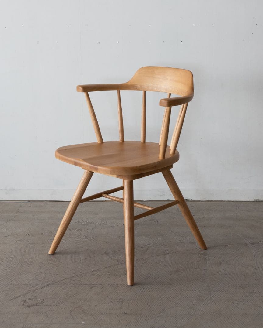 くろ　ウィンザーチェア　回転チェア　アッシュ材