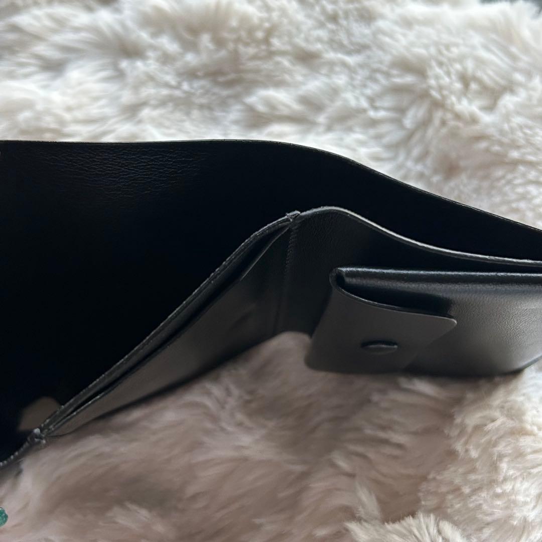 美品/JIL SANDER /ブラックレザー三つ折り財布