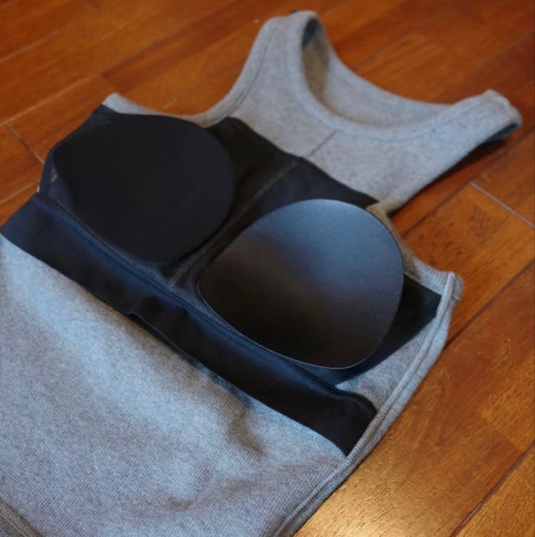 新品未使用　タンク　ブラトップ　グレー　クリスマス　ちゃぴさん　ジムウェア　M