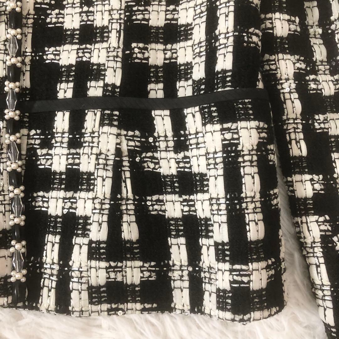 新品未使用 オースチンリード ツイードジャケット ビジュー ペプラム